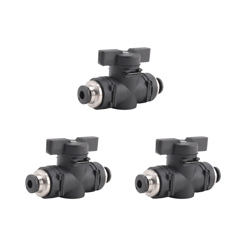 4Mm Push Connect Valve Valve 4Mm Air Flow Control Valve Quick Connect Valve Tube Fittings 3 Pack 6033875171203