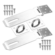 Hasp Locks, Set of 2, 5 Inch Padlock Catch, Door Lock Padlock Catch, Padlock with 18 Screws
