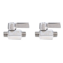 2X 316 Stainless Valve - 1/4 Inch NPT Thread Male Small Valve (1/4Inch Male&Male)