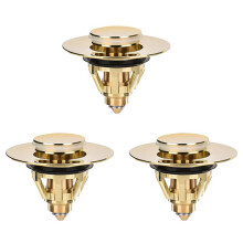 3X Drain Fitting Washbasin, Universal - Valve Plug, Sink, Brass Anti-Clogging Strainer, Sink Plug, Sink Drain(Gold)