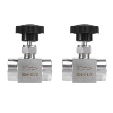 2Stück 1/2 Zoll BSP Gleiches Innengewinde SS 304 Edelstahl Durchflussregelung Absperrnadelventil