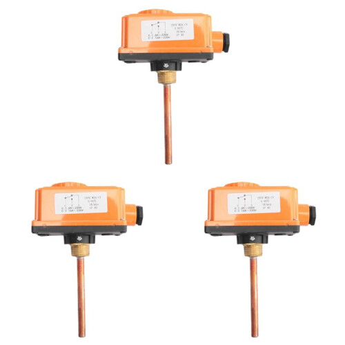 3X G1/2 Male Thread Hot Water Pipe Thermostat Temperature Controller 90 Celsius High Temperature Start Heating System