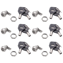 6X Cabinet Door Quarter Turn Security Tubular Cam Lock W Keys