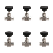 6X 1/4 Inch BSP Equal Female Thread SS 304 Stainless Steel Flow Control Shut Off Needle Valve