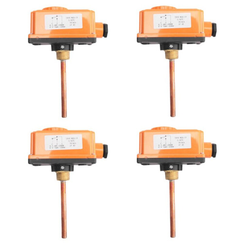 4X G1/2 Male Thread Hot Water Pipe Thermostat Temperature Controller 90 Celsius High Temperature Start Heating System