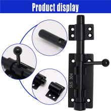 2X Schwerlast-Schieberiegel-Torriegel mit Vorhängeschloss, Horizontaler Riegelriegel-Bodenriegel-Hardware und Abschließbar (Schwarz, 6 Zoll)