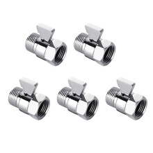 5X Water Flow Control Shut Off Valve,Brass Adjustable Water Pressure Regulator for Hand Held Shower & Bidet Sprayer