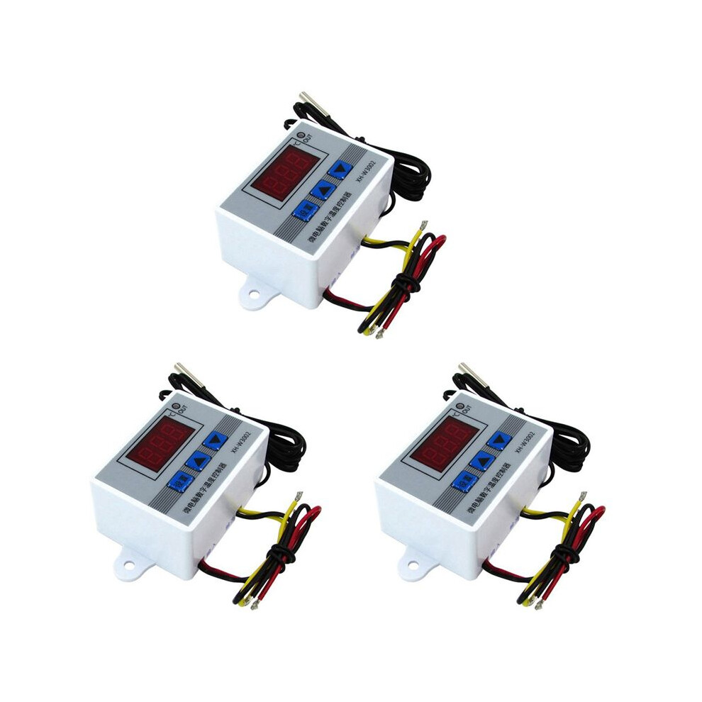 3X Xh-W3002 Microcomputer Digital Thermostat 12V 120W With Probe Heat Cool Temp Thermostat Control 4711919898690