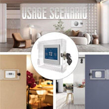 2X Thermostat Lock Box Universal Thermostat Cover with Lock Box Guard with Key for Thermostat Wall Home