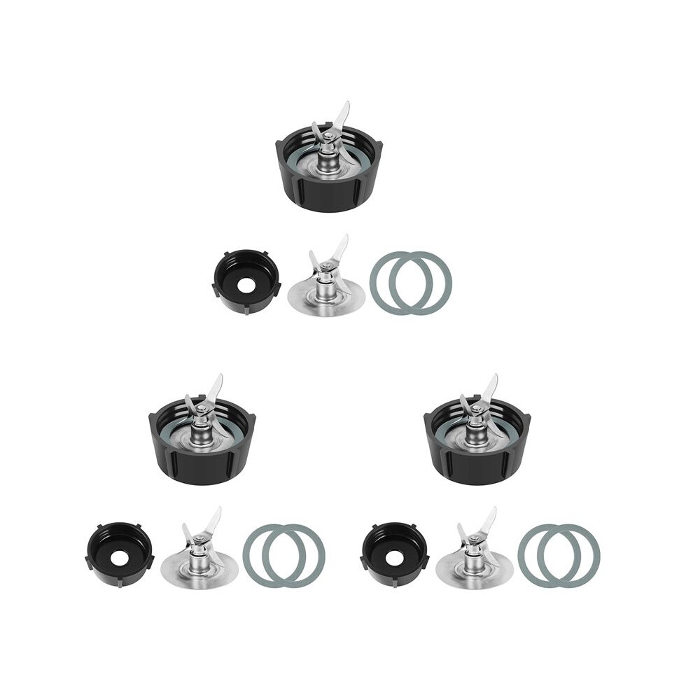 3X For Osterizer Blender Blades With Blender Jar Bottom & 4 Point Fusion Blade 4961 & 6X O Ring Rubber Seal Gasket 4713634426219