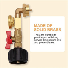 2X QCC1 Propane Refill Elbow Adapter with Propane Tank Gauge,90 Degrees Propane Refill Adapter with -Off Control Valve