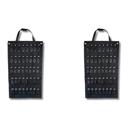 2X Versatile Roll- Key Storage Box,  Portable Storage Box, Holds 40 Keys, Security Hook, for Home Office