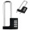 2X Combination Padlock Outdoor, Waterproof Heavy Duty Padlock with Code, Multifunctional Adjustable Long Padlock- Black 2