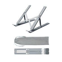 Adjustable Aluminum Laptop Stand for Desk, Ergonomic Six Angle Riser with Cooling, Foldable 1015.6 Inch Compatible