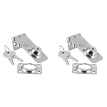 2X Haspel SchlöSser für Marine Boote 304 Edelstahl Verriegelung Haspe Sicherheits Verriegelung für Kabinen Deck Locker Luken TüR Yacht ZubehöR