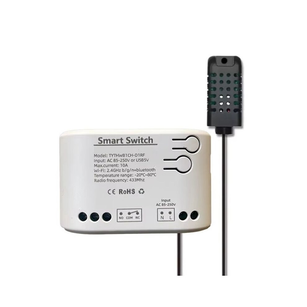 Photos - Cable (video, audio, USB) Tuya Life WiFi Relay Temperature Humidity Monitoring Thermostat Sensor Passive Dry Contact AC 85-250V