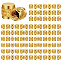 100 Pcs 1/4 Flare Cap, Round Brass with Neoprene O Ring Seal