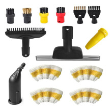 Ensemble de Grattoir à Buse de Fenêtre, Brosse Ronde, Balai à Vapeur pour Nettoyeur Vapeur pour SC1 SC2 SC3 SC4 SC5 SC7, Pièces de Rechange