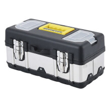 Large Capacity Tool Box Portable Large Hardware Storage Box Home Car Repair Tool Box 17 Inch Stainless Steel Tool Box
