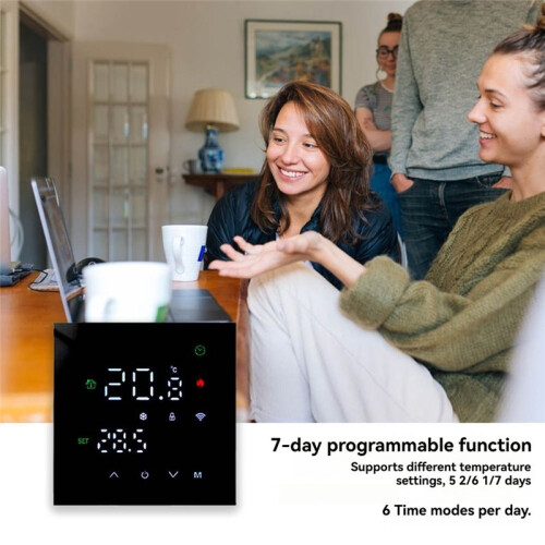 Tuya  WiFi Floor Water Heating Wall Boiler Heating Thermostat Programmable Voice Control Backlight Adjustable C 2