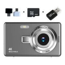 (64G Memory,Grey)Beginner Friendly 4k Digital Camera 16X Zoom Small Photography Camera Birthday Present