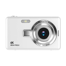 (No TF Card,White)Beginner Friendly 4k Digital Camera 16X Zoom Small Photography Camera Birthday Present