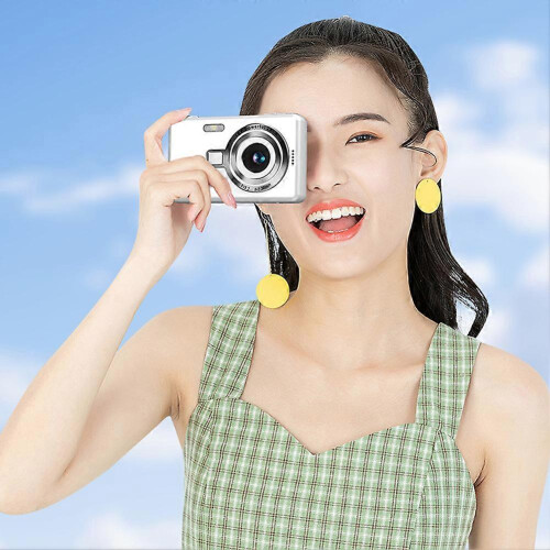 (64G Memory,White)Beginner Friendly 4k Digital Camera 16X Zoom Small Photography Camera Birthday Present 2