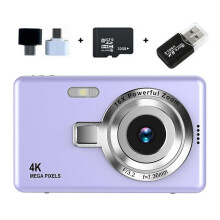 (32G Memory,Purple)Beginner Friendly 4k Digital Camera 16X Zoom Small Photography Camera Birthday Present
