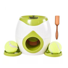 (Green) Dog Food Feeder With Interactive Game Funny Dog Training Toys Pet Supply