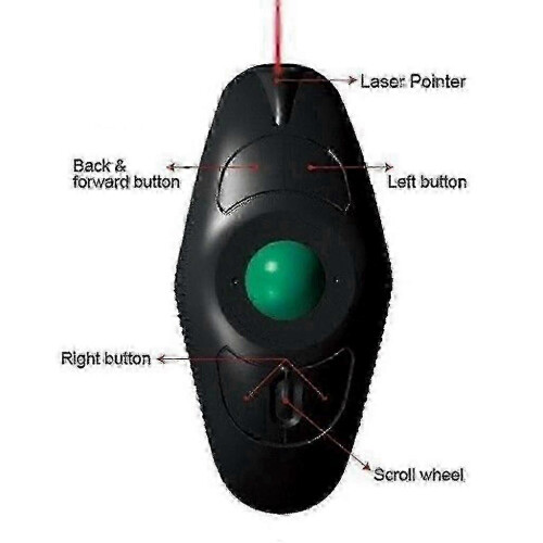 Wireless Usb Trackball Mouse Thumb Control Portable 1