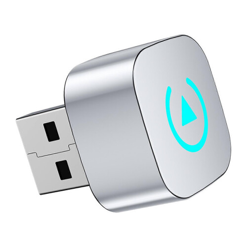 (Silver)2 in 1 Wireless Carplays Androids Auto Dongle Full Screen Navigation Multimedia Control for Seamless Driving Experience