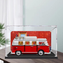 Acrylic Display Case for 10220 Volkswagen T1 Campervan, Clear Dustproof Box with Background Board