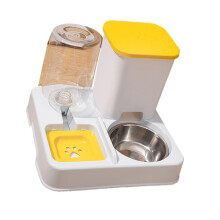 Automatic Pet Feeder with Water Dispenser, Dual Stainless Steel Bowls, Large Capacity for Cats Dogs