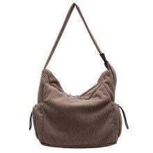 (brown) Unisex Corduroy Crossbody Bag Large Capacity Shoulder Bag Casual Satchel Purse for Everyday Office School Travel Green
