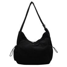 (Black) Unisex Corduroy Crossbody Bag Large Capacity Shoulder Bag Casual Satchel Purse for Everyday Office School Travel Green