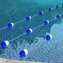 8m Pool Safety Floating Rope with Hooks, Blue and White Swimming Pool Divider for Indoor Outdoor Use