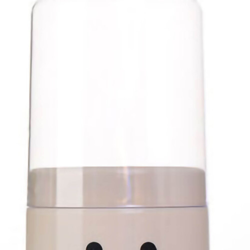 Cute Beige Plastic Chopstick Holder Storage with Dustproof Lid, Removable Base 2