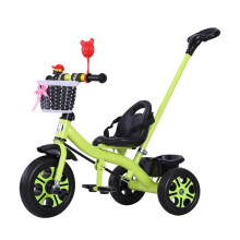 Foldable Kids Tricycle with Parent Handle, Adjustable 2in1 Toddler Trike for Ages 16, Green