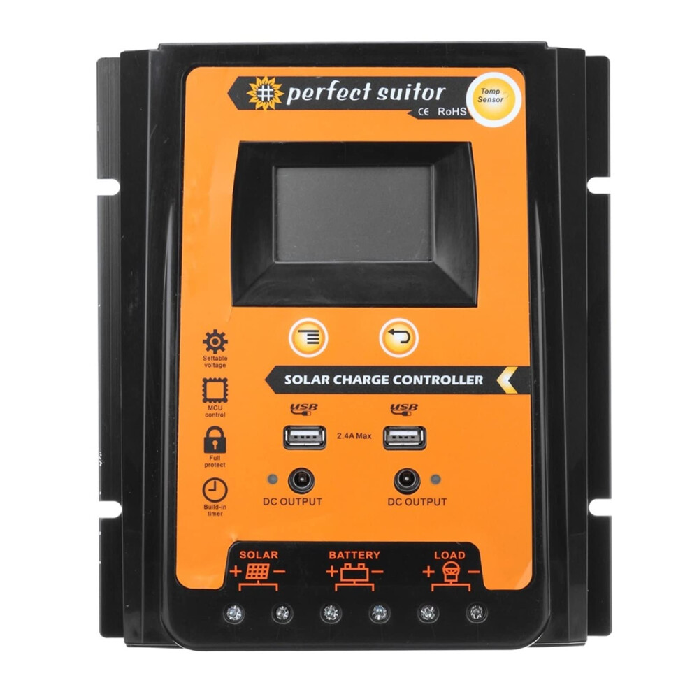 Pwm Solar Charge Controller 50A With Lcd Display Usb Output For 12V 24V Lithium Leadacid, 10 Pack 9455672313827