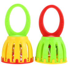 Baby Rattle with Sleigh Bells, Ergonomic Oval Handle, Clear Sound Toy for Toddlers, 2Pcs