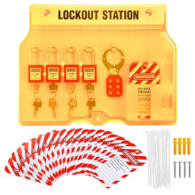 Lockout Tagout Station with Loto Devices, Lock Out Tagout Padlock Station Include Safety Padlocks, Lockout Hasp