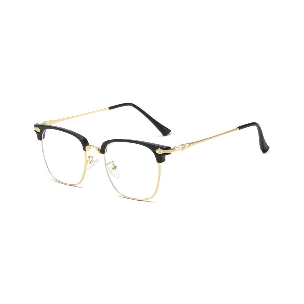Blue/Light/Black Blocking Reading Glasses +200 Gold Computer Readers For Clear Vision