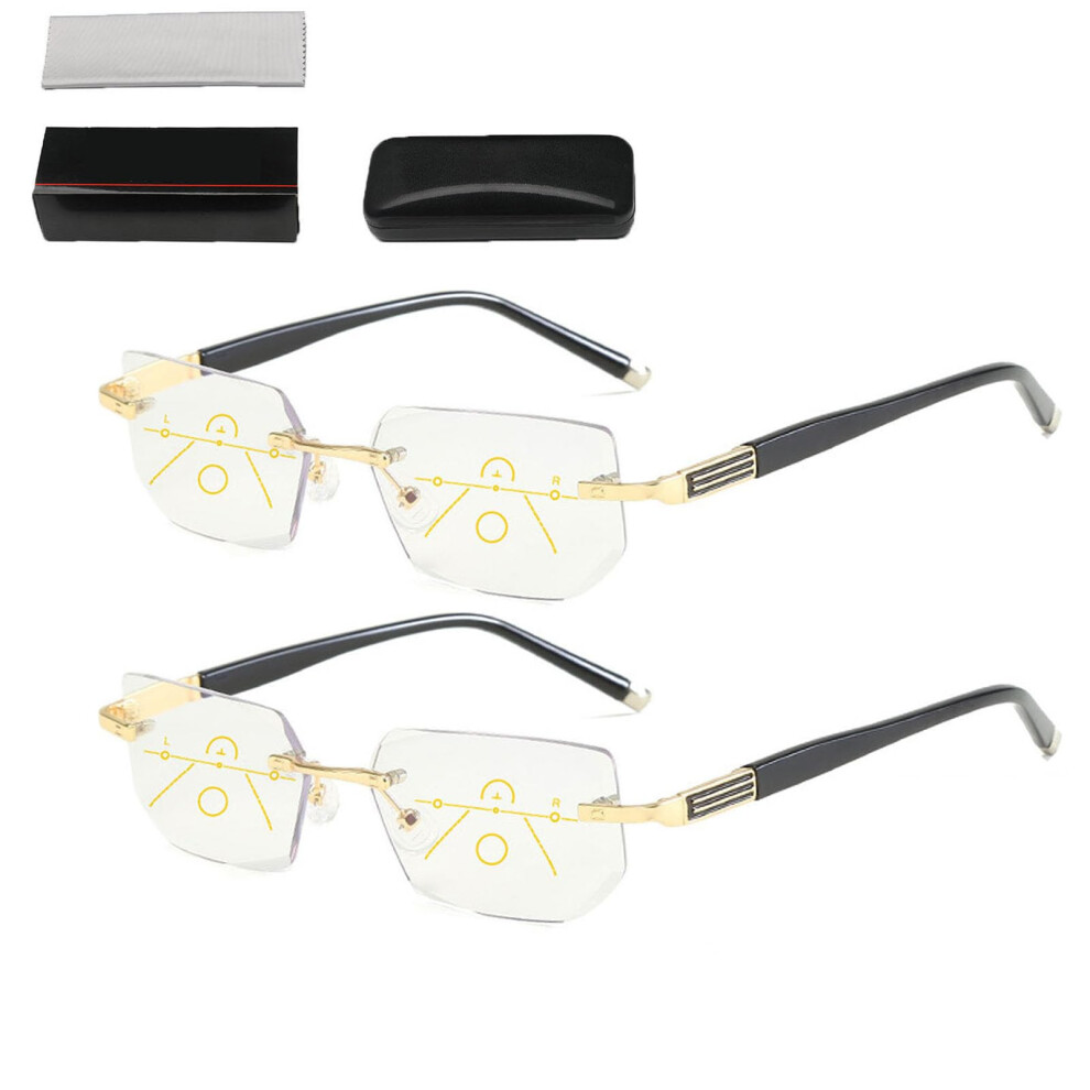 Blue/Light Smart Reading Glasses With Progressive Zoom Lenses, Blocking, Adjustable Unisex Fit
