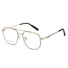 Blue Light Blocking Aviator Reading Glasses for Men, HD Anti Glare Metal Frame Black Golden
