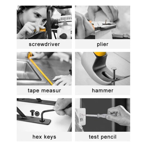 HI-SPEC Tool Set General Household Hand Tool Kit with Plastic Toolbox Storage Case  for Woman-Include All 2