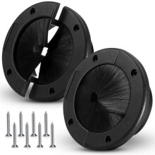 2 Pack 6Inch Round Brush Grommet Raised Floor Airflow Management for Home Data Center Wall Floor Cable Management