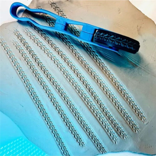 Clay Texture Roller Stamp Wheel for Clay - Floral Pattern & Geometric Pattern 3D Printed Inspired Relief Rolling Tool 1