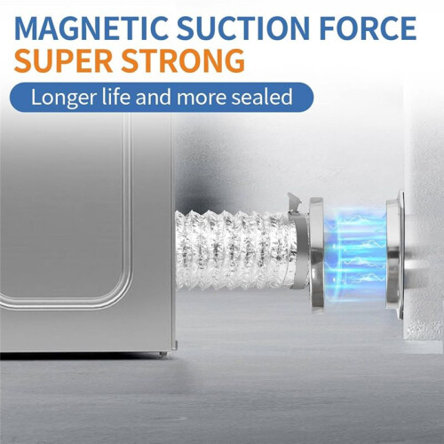 Magnetic Dryer Vent Coupling Connector Kit - DV180 Airtight Seal, Quick Connect, Includes 2 Clamps 1