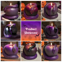 Halloween-Silikonformen, Schlangenapfel-Kerzenformen, 3D-Tabu-Apfel-Harzform für Duftkerzen, Seifen, Wachs