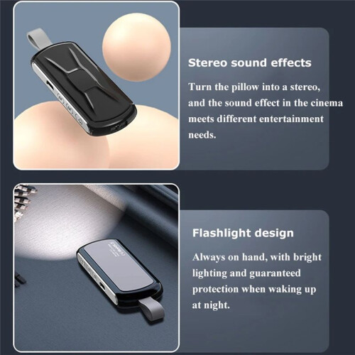 Wireless Bone Conduction Speaker  Under Pillow Noise Reduction Speaker Stereo Music Player Flashlight Sleep 2